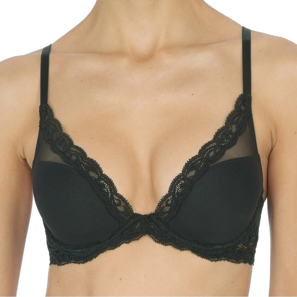 Natori Feathers Contour Plunge Bra Coal 32G